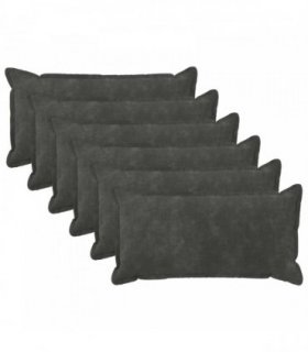 vidaXL Cushion with Pillow HOUTEN 6 pcs Anthracite Microfiber Fleece — Size: 40 x 80 cm