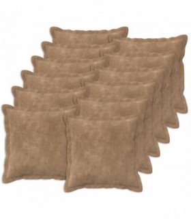 vidaXL Cushion with Pillow HOUTEN 12 pcs Taupe Microfiber Fleece — Size: 50 x 50 cm