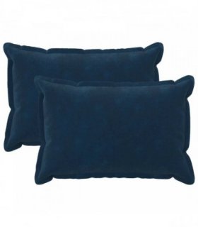 vidaXL Cushion with Pillow HOUTEN 2 pcs Blue Microfiber Fleece — Size: 40 x 60 cm