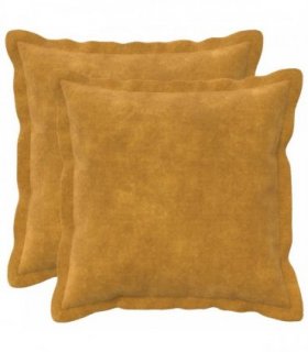 vidaXL Cushion with Pillow HOUTEN 2 pcs Yellow Microfiber Fleece — Size: 40 x 40 cm