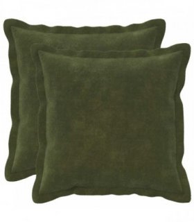 vidaXL Cushion with Pillow HOUTEN 2 pcs Green Microfiber Fleece — Size: 45 x 45 cm