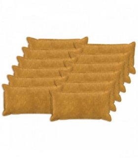 vidaXL Cushion with Pillow HOUTEN 12 pcs Yellow Microfiber Fleece — Size: 40 x 80 cm