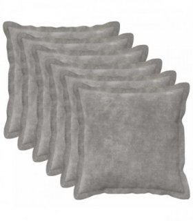 vidaXL Cushion with Pillow HOUTEN 6 pcs Light Grey Microfiber Fleece — Size: 35 x 35 cm