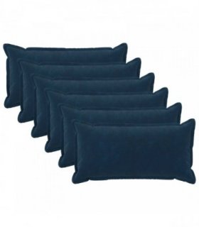vidaXL Cushion with Pillow HOUTEN 6 pcs Blue Microfiber Fleece — Size: 40 x 80 cm