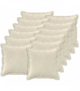 vidaXL Cushion with Pillow HOUTEN 12 pcs Cream Microfiber Fleece — Size: 45 x 45 cm