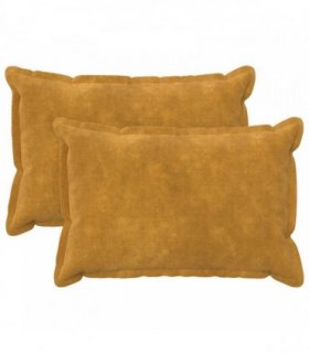 vidaXL Cushion with Pillow HOUTEN 2 pcs Yellow Microfiber Fleece — Size: 50 x 80 cm