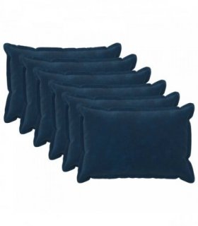 vidaXL Cushion with Pillow HOUTEN 6 pcs Blue Microfiber Fleece — Size: 30 x 50 cm