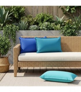 vidaXL Cushion with Pillow HOUTEN 6 pcs Light Blue Polyester — Size: 40 x 80 cm