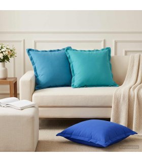 vidaXL Cushion with Pillow HOUTEN 2 pcs Turquoise Polyester — Size: 45 x 45 cm