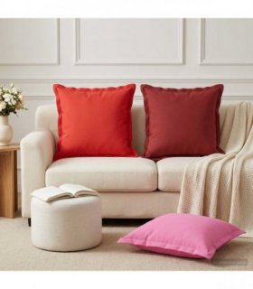 vidaXL Cushion with Pillow HOUTEN 6 pcs Red Polyester — Size: 45 x 45 cm