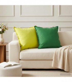 vidaXL Cushion with Pillow HOUTEN 2 pcs Bright Green Polyester — Size: 60 x 60 cm