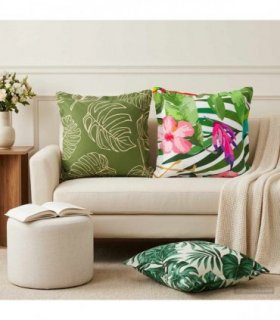 vidaXL Cushion Leaf with Pillow HOUTEN 12 pcs Leaf Pattern Polyester — Size: 50 x 50 cm