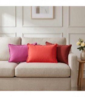 vidaXL Cushion with Pillow HOUTEN 6 pcs Wine Red Polyester — Size: 30 x 50 cm