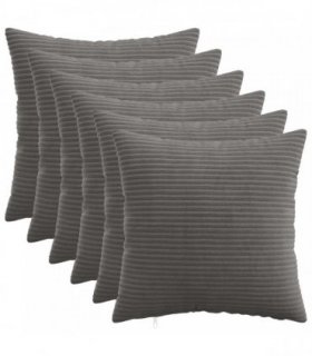 vidaXL Cushion Cover 6 pcs HEERLEN Dark Grey 50 x 50 cm Corduroy