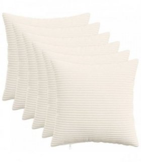 vidaXL Cushion Cover 6 pcs HEERLEN Cream 50 x 50 cm Corduroy