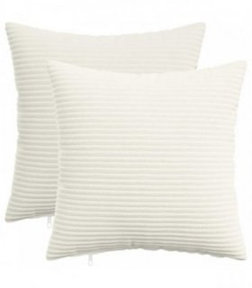 vidaXL Cushion Cover 2 pcs HEERLEN Cream 50 x 50 cm Corduroy