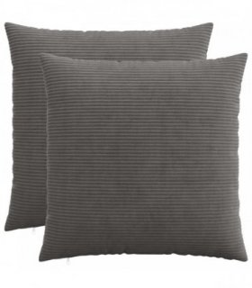 vidaXL Cushion Cover 2 pcs HEERLEN Dark Grey 70 x 70 cm Corduroy