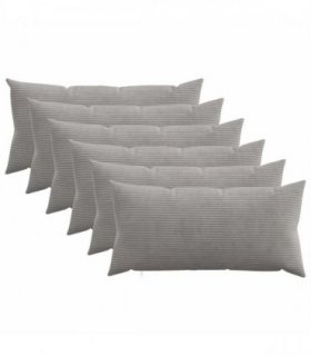 vidaXL Cushion Cover 6 pcs HEERLEN Light Grey 40 x 80 cm Corduroy