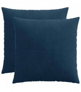 vidaXL Cushion Cover 2 pcs ALMELO Navy Blue 60 x 60 cm Corduroy