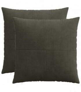 vidaXL Cushion Cover 2 pcs ALMELO Anthracite 55 x 55 cm Corduroy