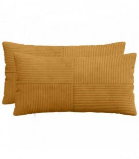 vidaXL Cushion Cover 2 pcs ALMELO Yellow 40 x 80 cm Corduroy