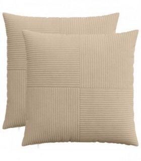 vidaXL Cushion Cover 2 pcs ALMELO Taupe 55 x 55 cm Corduroy