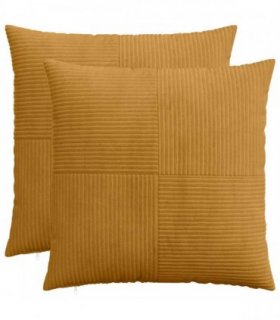 vidaXL Cushion Cover 2 pcs ALMELO Yellow 80 x 80 cm Corduroy