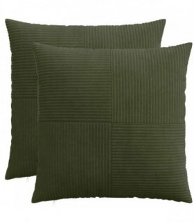 vidaXL Cushion Cover 2 pcs ALMELO Green 55 x 55 cm Corduroy