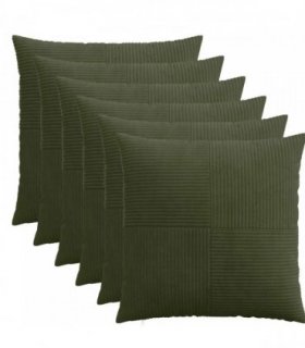 vidaXL Cushion Cover 6 pcs ALMELO Green 60 x 60 cm Corduroy