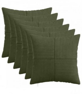 vidaXL Cushion Cover 6 pcs ALMELO Green 45 x 45 cm Corduroy