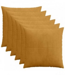 vidaXL Cushion Cover 6 pcs ALMELO Yellow 60 x 60 cm Corduroy