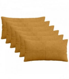 vidaXL Cushion Cover 6 pcs ALMELO Yellow 40 x 80 cm Corduroy