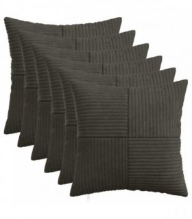 vidaXL Cushion Cover 6 pcs ALMELO Anthracite 35 x 35 cm Corduroy