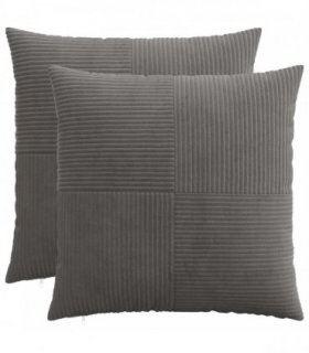 vidaXL Cushion Cover 2 pcs ALMELO Dark Grey 60 x 60 cm Corduroy
