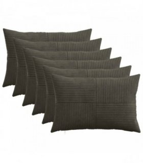 vidaXL Cushion Cover 6 pcs ALMELO Anthracite 30 x 50 cm Corduroy