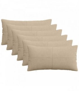 vidaXL Cushion Cover 6 pcs ALMELO Taupe 40 x 80 cm Corduroy