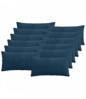 vidaXL Cushion Cover 12 pcs ALMELO Navy Blue 40 x 80 cm Corduroy