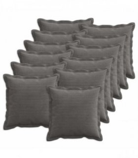 vidaXL Cushion Cover 12 pcs HOUTEN Dark Grey 40 x 40 cm Corduroy