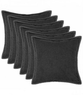 vidaXL Cushion Cover 6 pcs HOUTEN Dark Grey 40 x 40 cm Bouclé