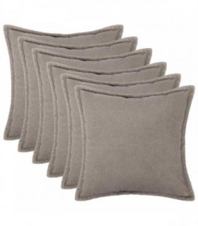 vidaXL Cushion Cover 6 pcs HOUTEN Light Grey 40 x 40 cm Bouclé