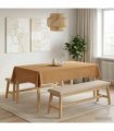 vidaXL Table Cloth Rectangular Beige 140 x 260 cm Polyester
