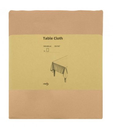 vidaXL Table Cloth Rectangular Beige 140 x 260 cm Polyester