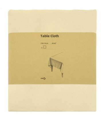 vidaXL Table Cloth Square Cream White 110 x 110 cm Polyester