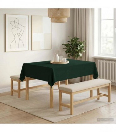 vidaXL Table Cloth Rectangular Dark Green 140 x 160 cm Polyester