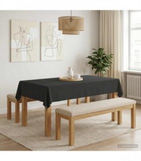 vidaXL Table Cloth Rectangular Dark Grey 140 x 220 cm Polyester