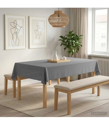 vidaXL Table Cloth 5 pcs Rectangular Light Grey 110 x 180 cm Polyester