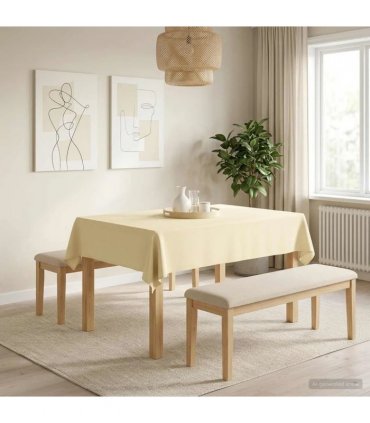 vidaXL Table Cloth 5 pcs Cream White 140 x 160 cm Polyester
