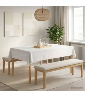 vidaXL Table Cloth 5 pcs Rectangular White 140 x 200 cm Polyester