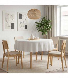 vidaXL Table Cloth Round White Ø 140 cm Polyester