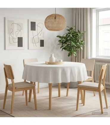 vidaXL Table Cloth Round White Ø 140 cm Polyester